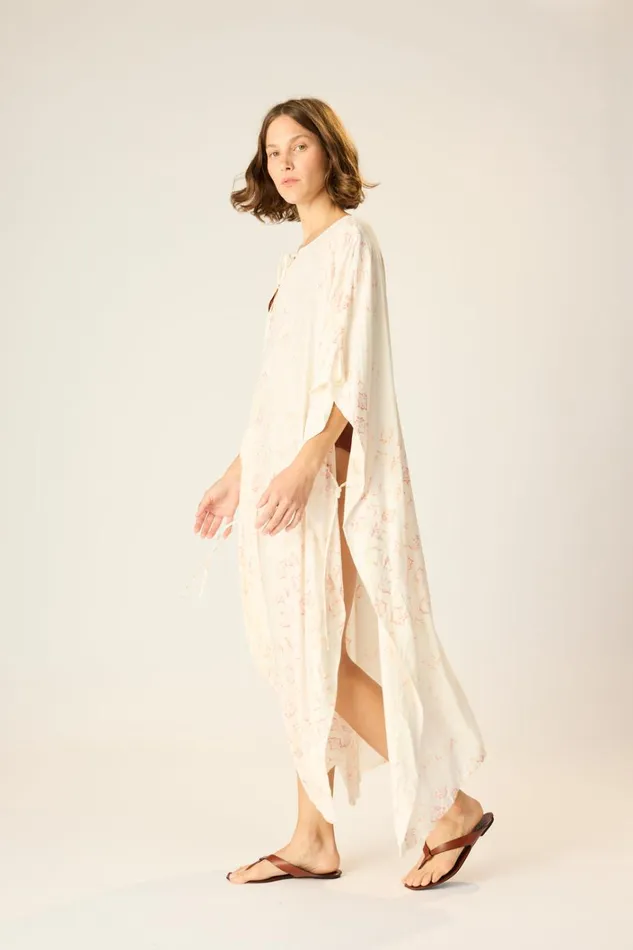 Women Natalie Martin Dresses Paulina Caftan Spanish Tile Sunrise
