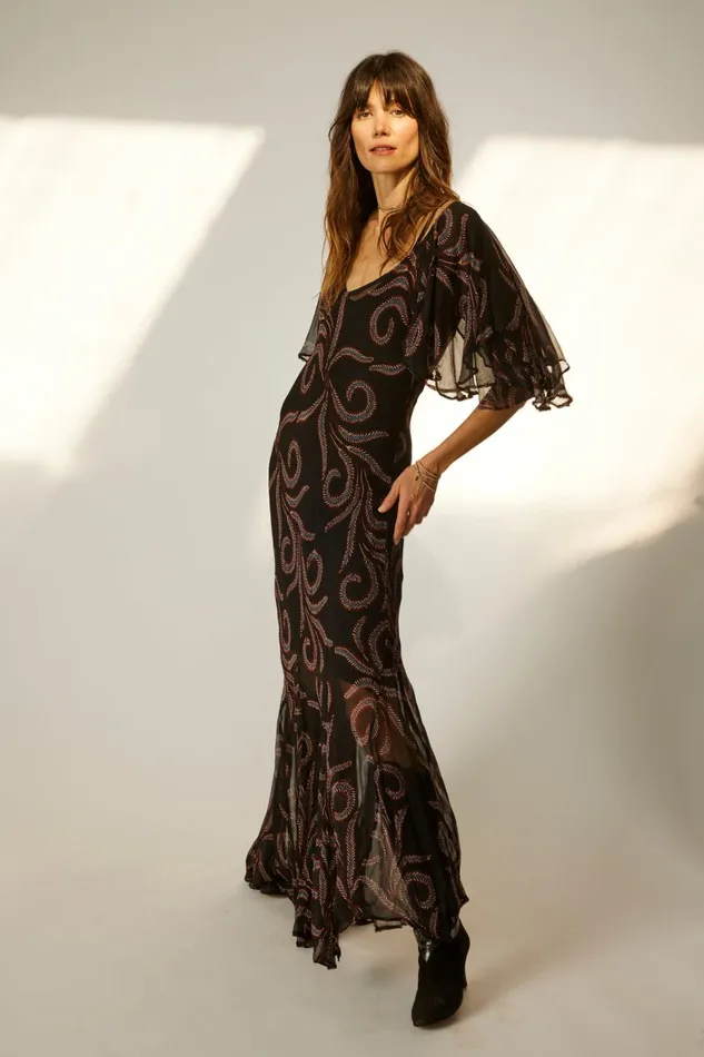 Women Natalie Martin Dresses Ramya Dress Feather Chiffon
