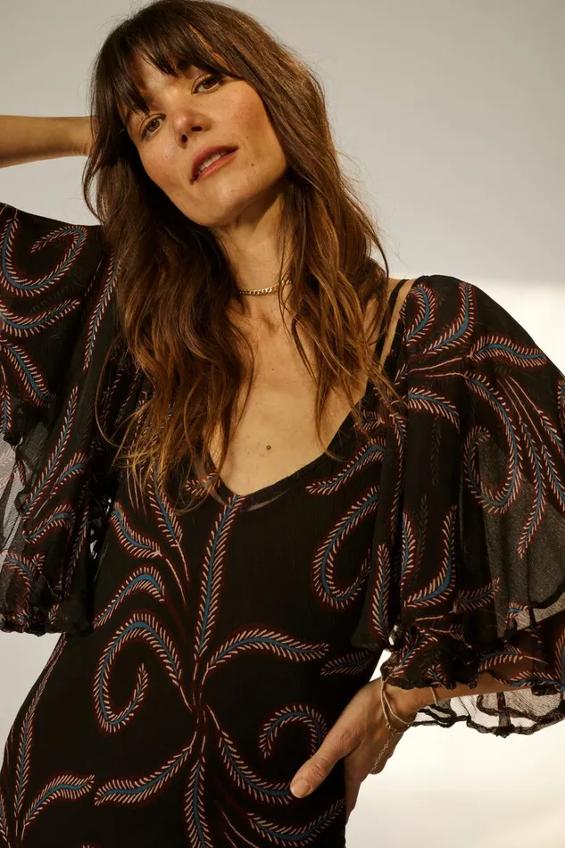 Women Natalie Martin Dresses Ramya Dress Feather Chiffon
