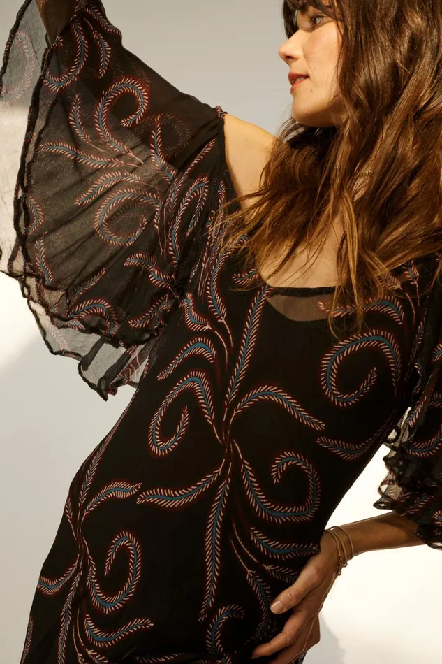 Women Natalie Martin Dresses Ramya Dress Feather Chiffon