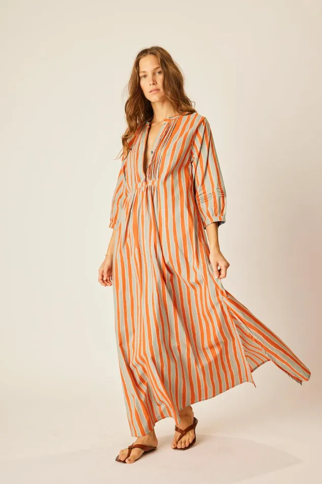 Women Natalie Martin Dresses Sammie Maxi Batik Stripe Lavender