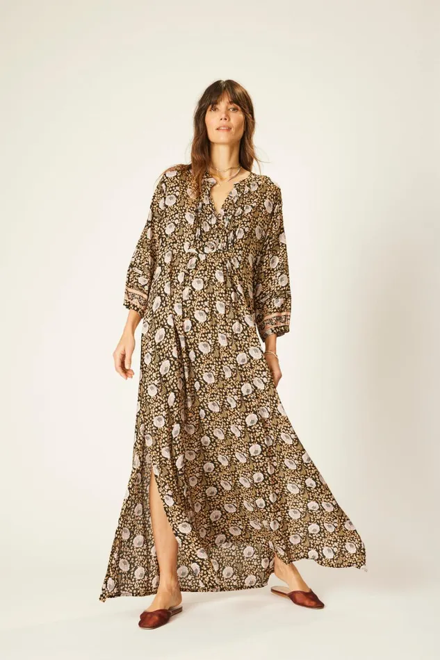 Women Natalie Martin Dresses Sammie Maxi Vintage Flowers Sepia