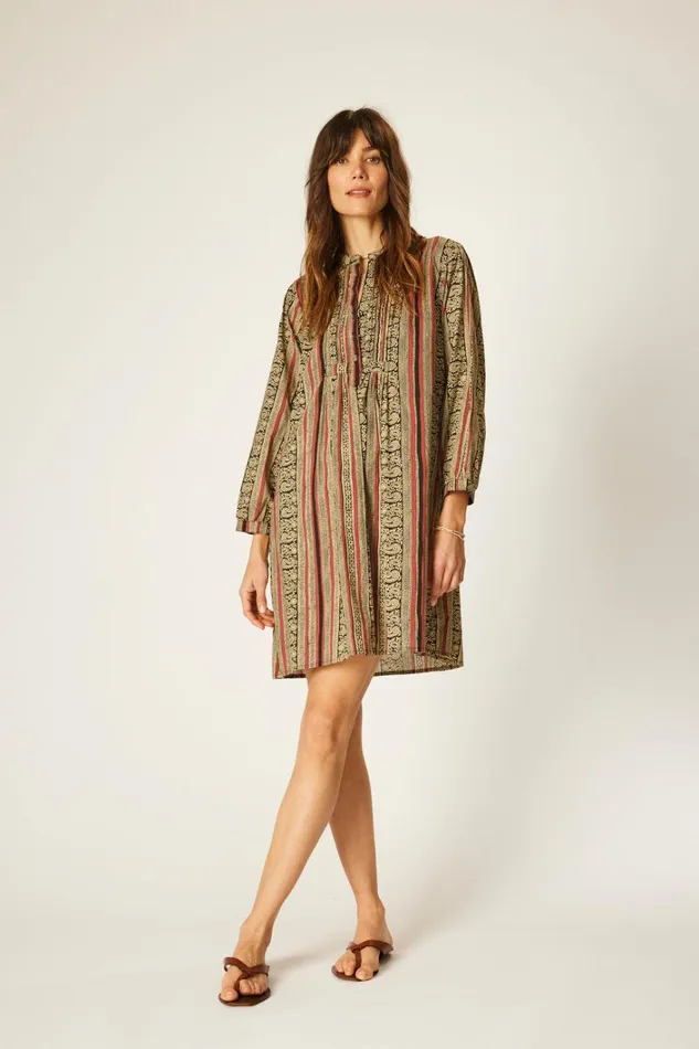 Women Natalie Martin Dresses Sammie Short Dress Paisley Stripe Black