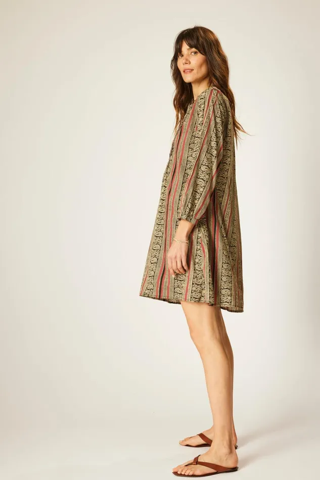 Women Natalie Martin Dresses Sammie Short Dress Paisley Stripe Black