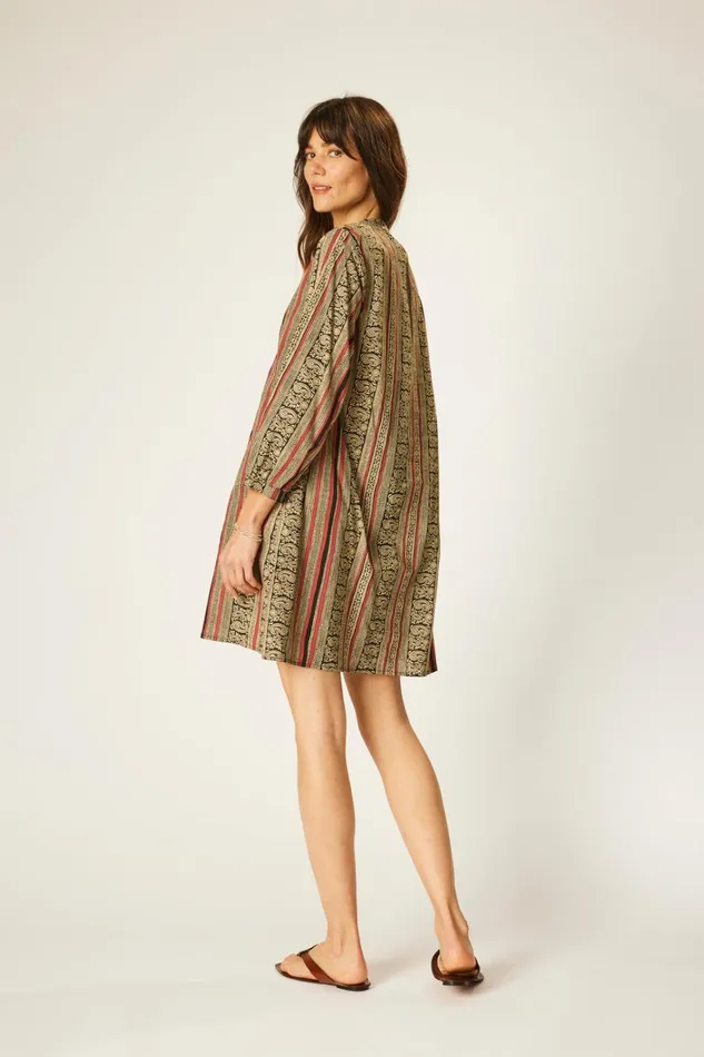 Women Natalie Martin Dresses Sammie Short Dress Paisley Stripe Black