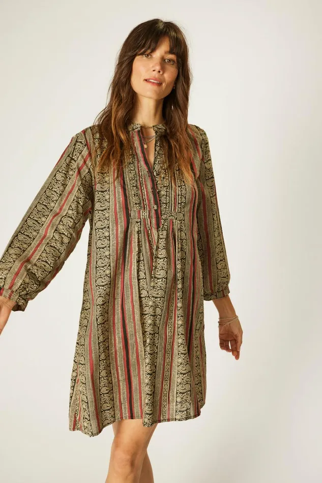 Women Natalie Martin Dresses Sammie Short Dress Paisley Stripe Black