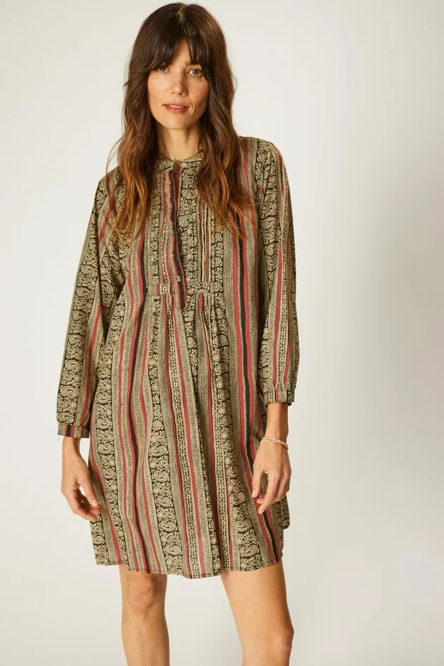 Women Natalie Martin Dresses Sammie Short Dress Paisley Stripe Black