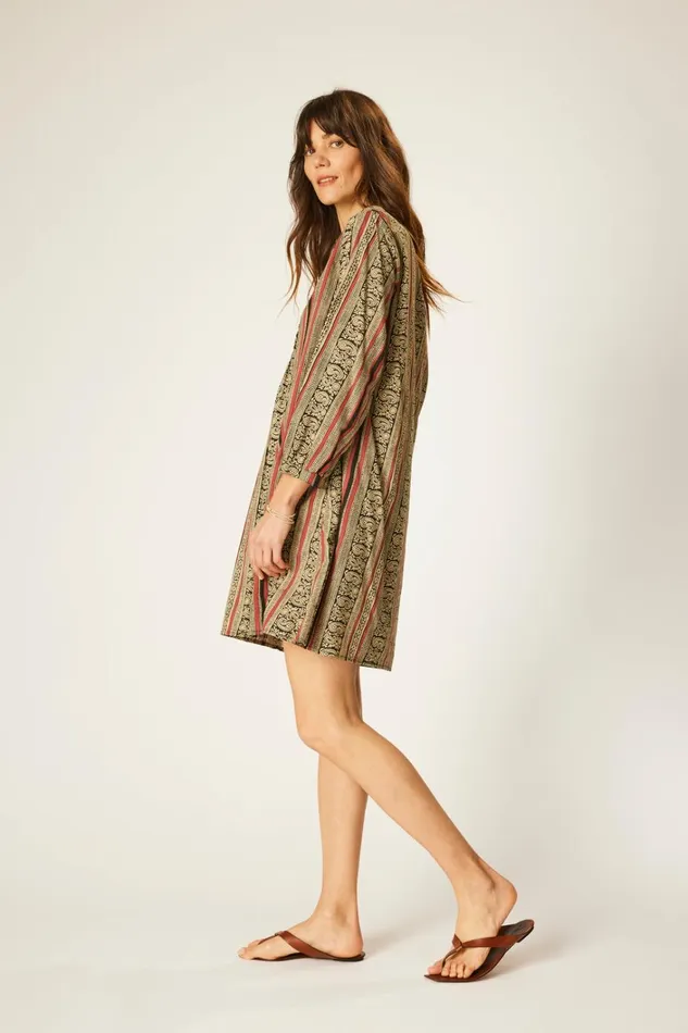 Women Natalie Martin Dresses Sammie Short Dress Paisley Stripe Black