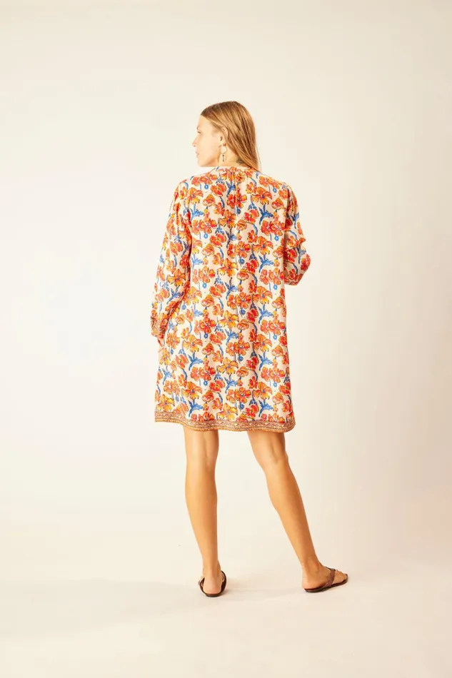 Women Natalie Martin Dresses Sammie Short Dress Silk Watercolor Clementine