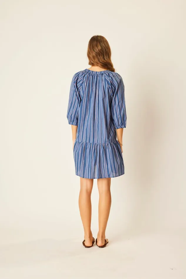 Women Natalie Martin Dresses Stevie Dress Batik Stripe Navy Women Natalie Martin Dresses Stevie Dress Batik Stripe Navy