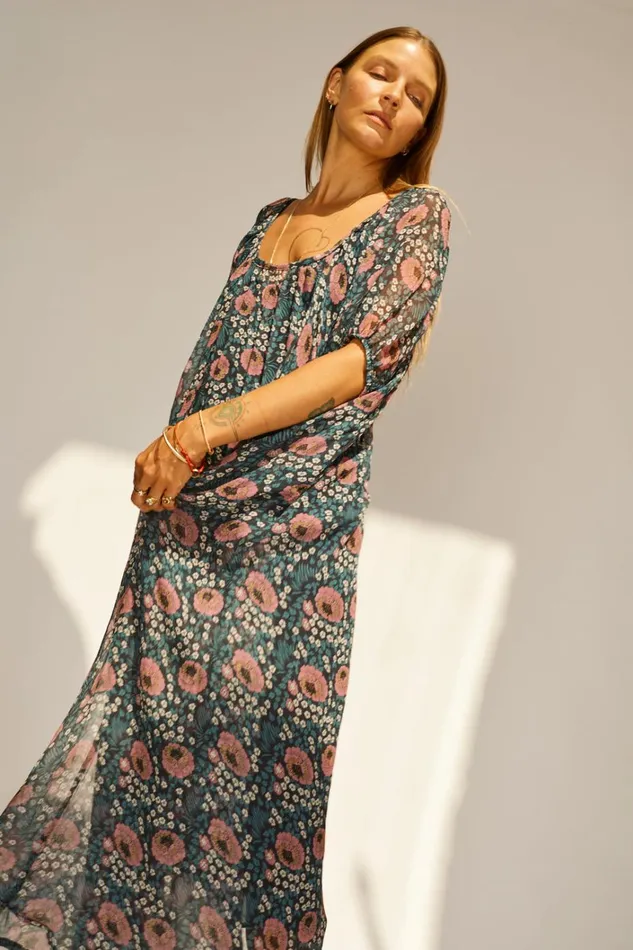 Women Natalie Martin Dresses Vivi Dress Vintage Flowers Indigo