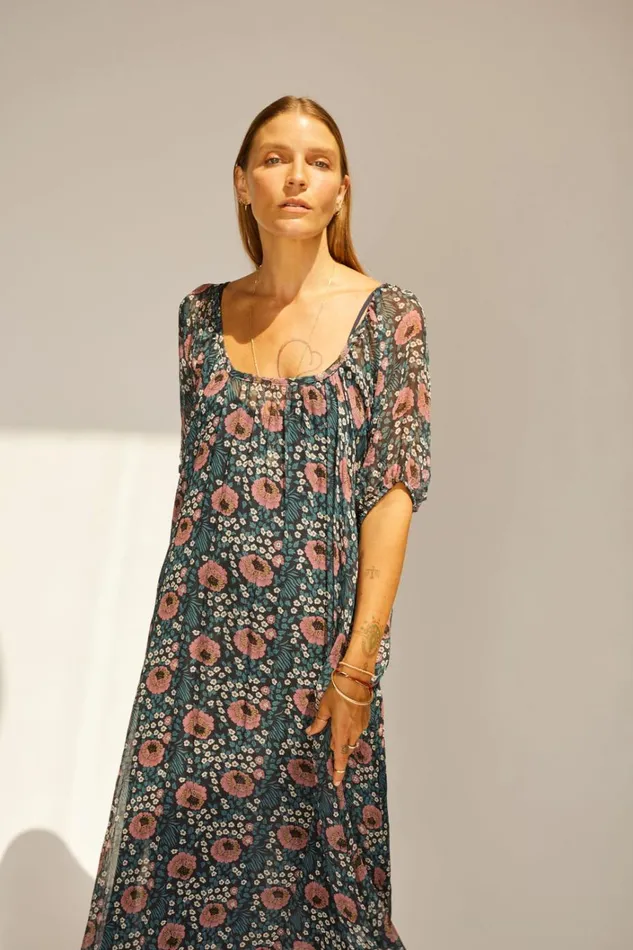 Women Natalie Martin Dresses Vivi Dress Vintage Flowers Indigo