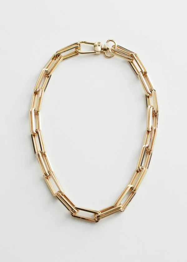 Women Necklaces and Other Stories Chunky Chain Link Necklace Gold