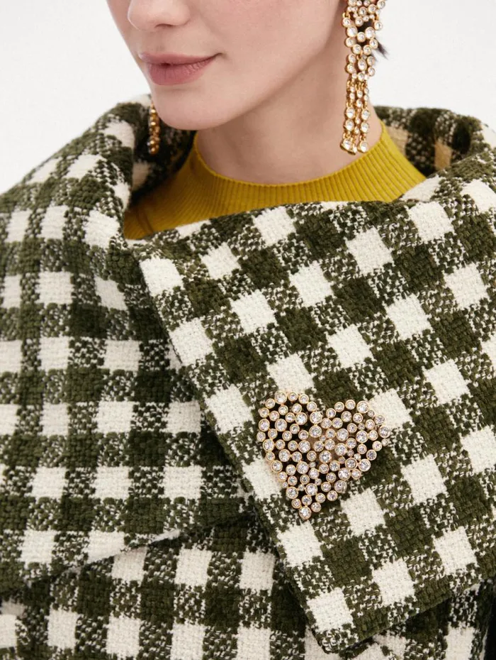 Women Oscar De La Renta Brooches and Hair Accessories Crystal Heart Brooch Crystal Women Oscar De La Renta Brooches and Hair Accessories Crystal Heart Brooch Crystal