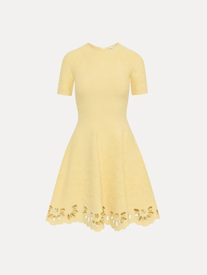 Women Oscar De La Renta Dresses Eyelet Jacquard Dress Banana