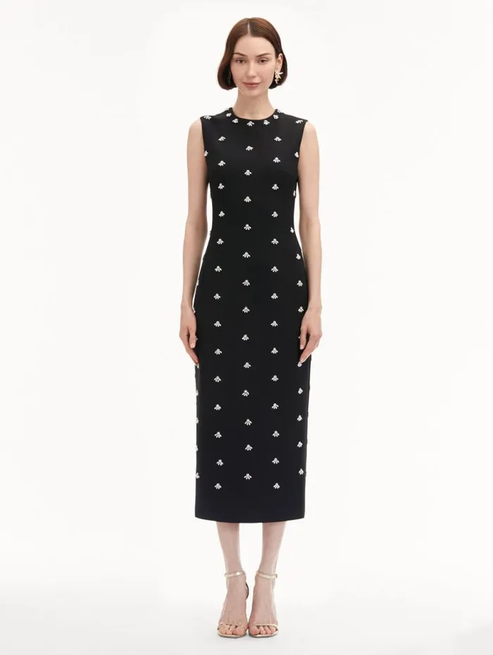 Women Oscar De La Renta Dresses Pearl Cabochon Cocktail Dress Black Women Oscar De La Renta Dresses Pearl Cabochon Cocktail Dress Black