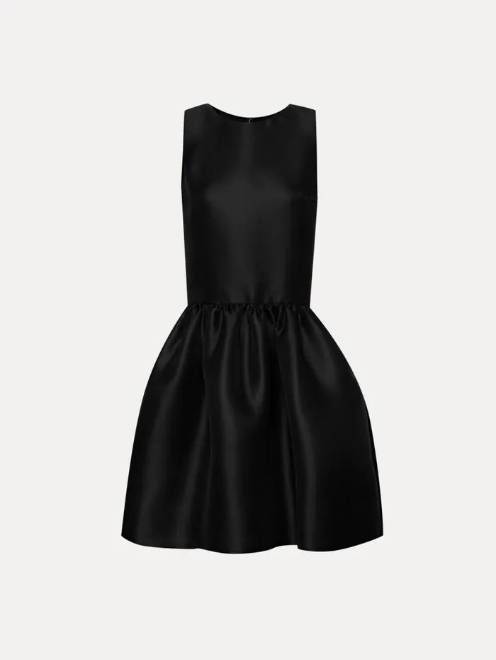 Women Oscar De La Renta Dresses Silk Drop Waist Cocktail Dress Black
