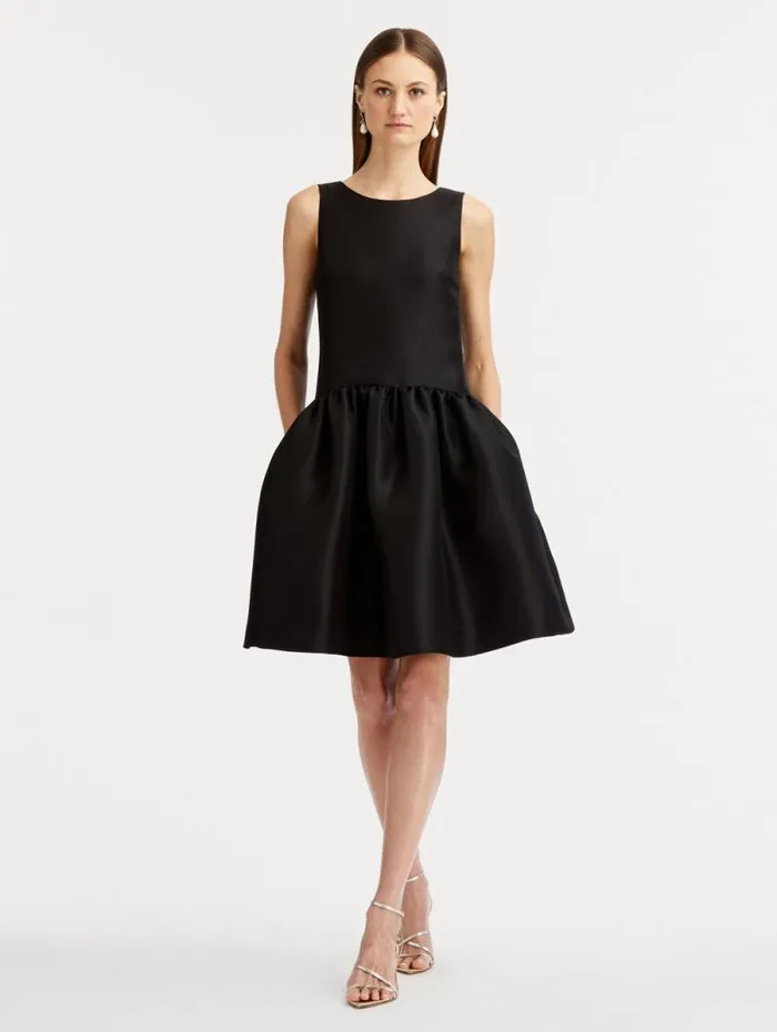 Women Oscar De La Renta Dresses Silk Drop Waist Cocktail Dress Black Women Oscar De La Renta Dresses Silk Drop Waist Cocktail Dress Black