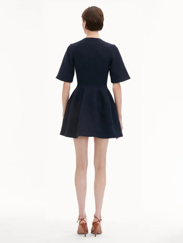 Women Oscar De La Renta Dresses Zip Front Tweed Dress Navy Women Oscar De La Renta Dresses Zip Front Tweed Dress Navy