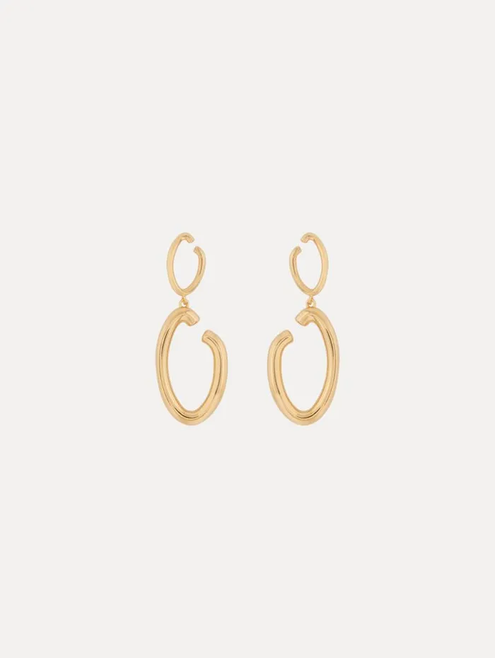 Women Oscar De La Renta Earrings O Drop Earrings Gold