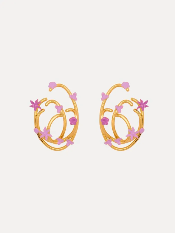 Women Oscar De La Renta Earrings Tangled O Floral Earrings Rose