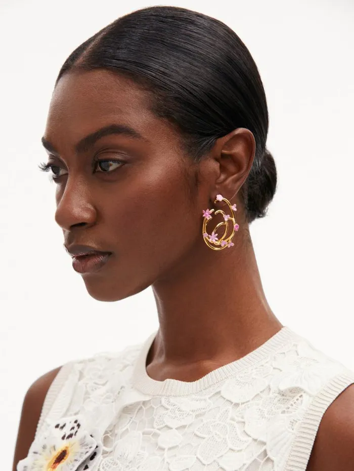 Women Oscar De La Renta Earrings Tangled O Floral Earrings Rose Women Oscar De La Renta Earrings Tangled O Floral Earrings Rose