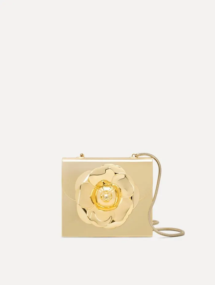 Women Oscar De La Renta Handbags 3D Printed Nano TRO Bag Gold