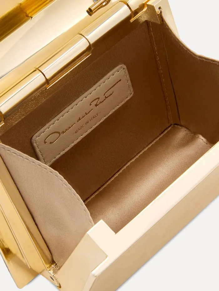 Women Oscar De La Renta Handbags 3D Printed Nano TRO Bag Gold Women Oscar De La Renta Handbags 3D Printed Nano TRO Bag Gold