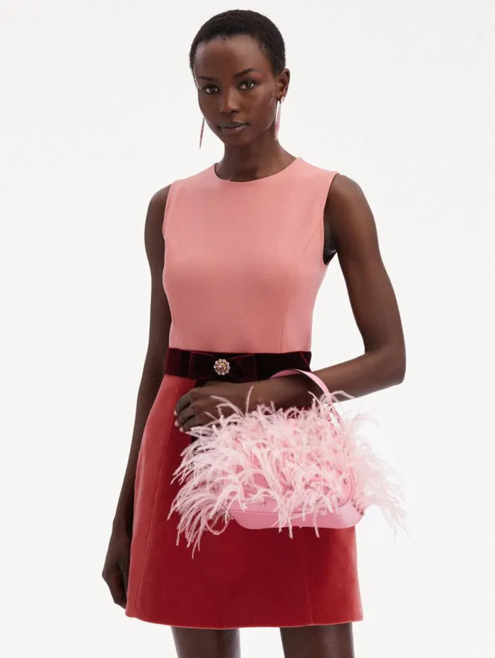 Women Oscar De La Renta Handbags Ostrich Feather O Handle Bag Pink Women Oscar De La Renta Handbags Ostrich Feather O Handle Bag Pink