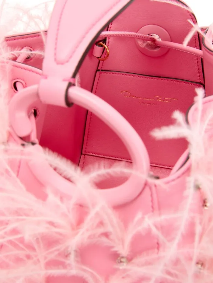 Women Oscar De La Renta Handbags Ostrich Feather O Handle Bag Pink Women Oscar De La Renta Handbags Ostrich Feather O Handle Bag Pink