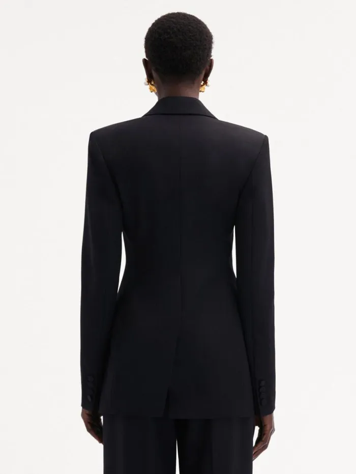 Women Oscar De La Renta Jackets and Coats Button Detail SingleBreasted Blazer Black Women Oscar De La Renta Jackets and Coats Button Detail SingleBreasted Blazer Black