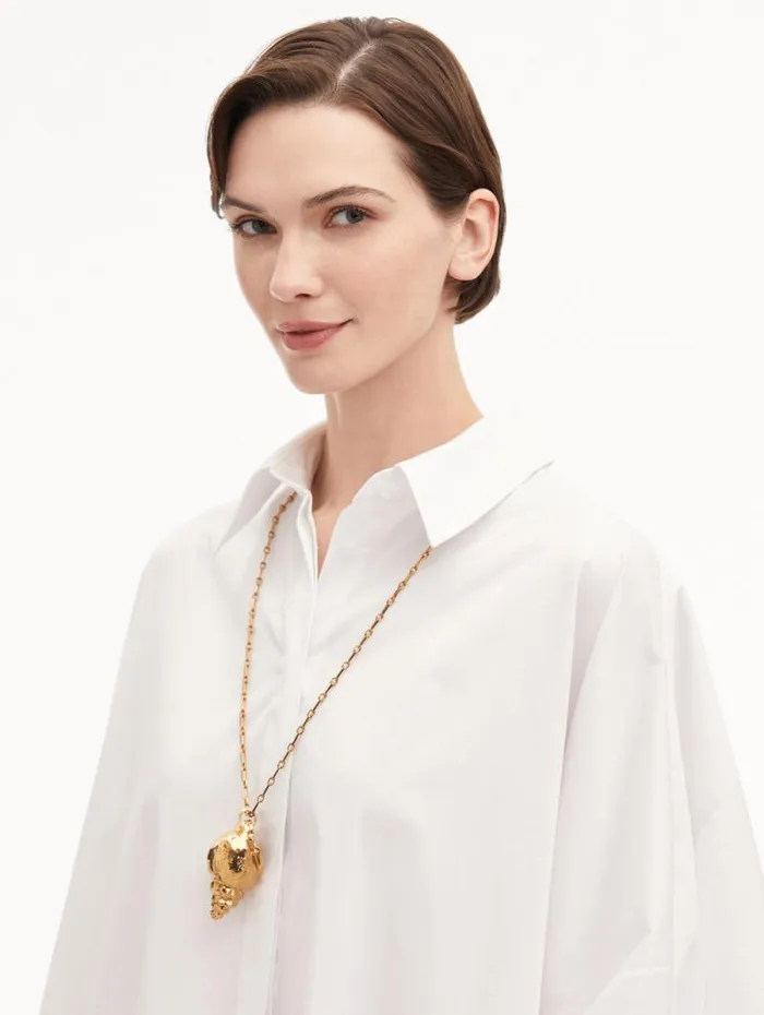 Women Oscar De La Renta Necklaces Coral and Shell Pendant Necklace Gold Women Oscar De La Renta Necklaces Coral and Shell Pendant Necklace Gold