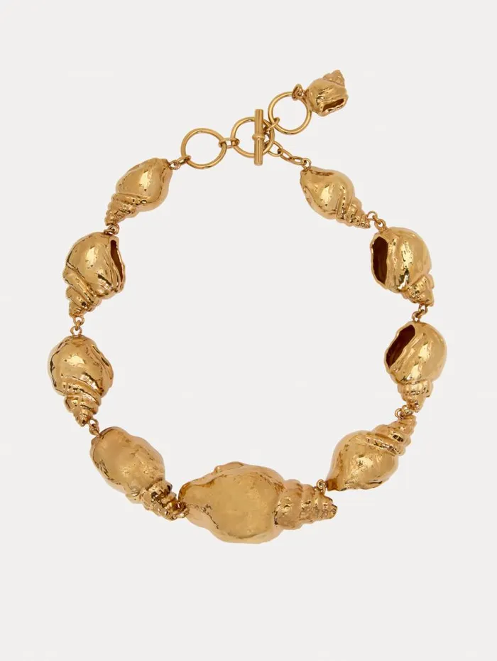 Women Oscar De La Renta Necklaces Shell Necklace Gold