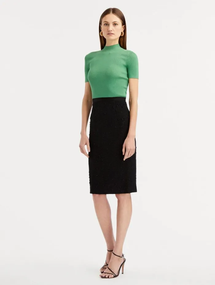 Women Oscar De La Renta Pants and Skirts Ribbon Tweed Pencil Skirt Black Women Oscar De La Renta Pants and Skirts Ribbon Tweed Pencil Skirt Black
