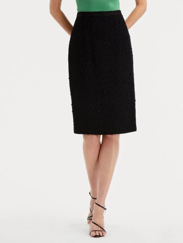 Women Oscar De La Renta Pants and Skirts Ribbon Tweed Pencil Skirt Black Women Oscar De La Renta Pants and Skirts Ribbon Tweed Pencil Skirt Black