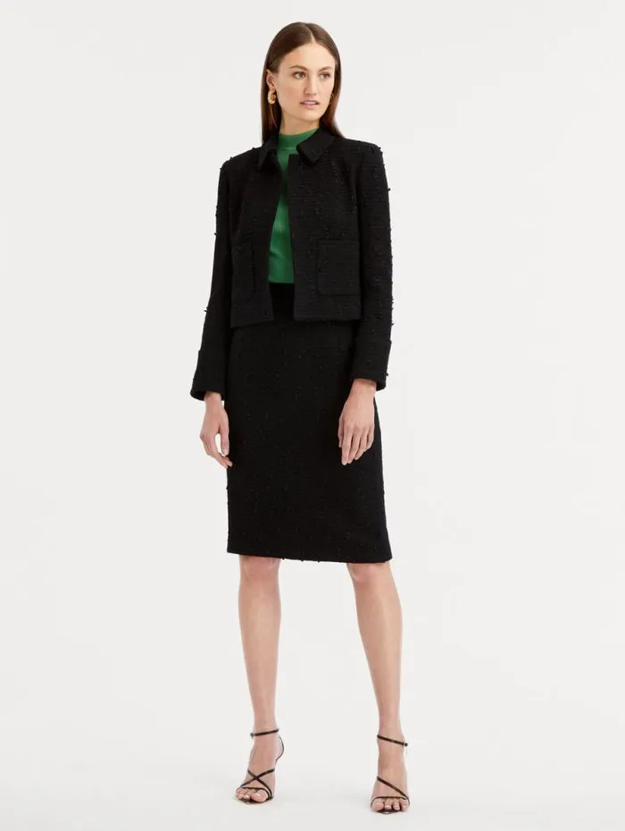 Women Oscar De La Renta Pants and Skirts Ribbon Tweed Pencil Skirt Black Women Oscar De La Renta Pants and Skirts Ribbon Tweed Pencil Skirt Black