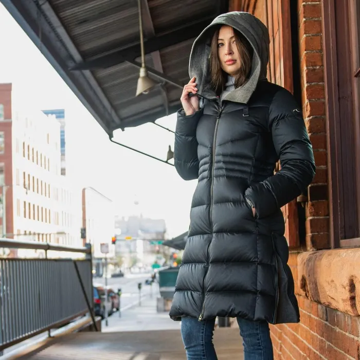 Women Oslo Coat Deep Spacesteel Grey Melange KJUS Jackets and Vests