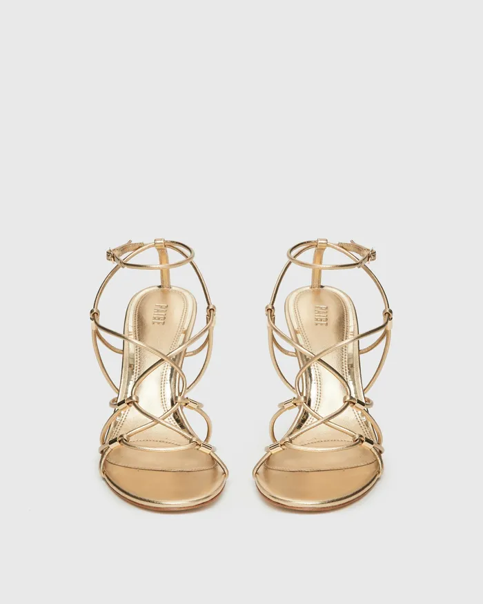 Women PAIGE Varya Wedge 8211 Dark Gold Leather Heels and Wedges