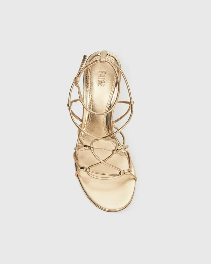Women PAIGE Varya Wedge 8211 Dark Gold Leather Heels and Wedges