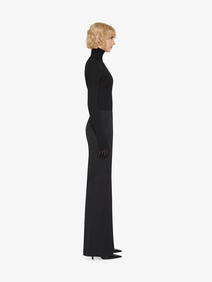 Women Pants and Shorts Givenchy Flare Tailored Pants In Tricotine Wool And Mohair Black