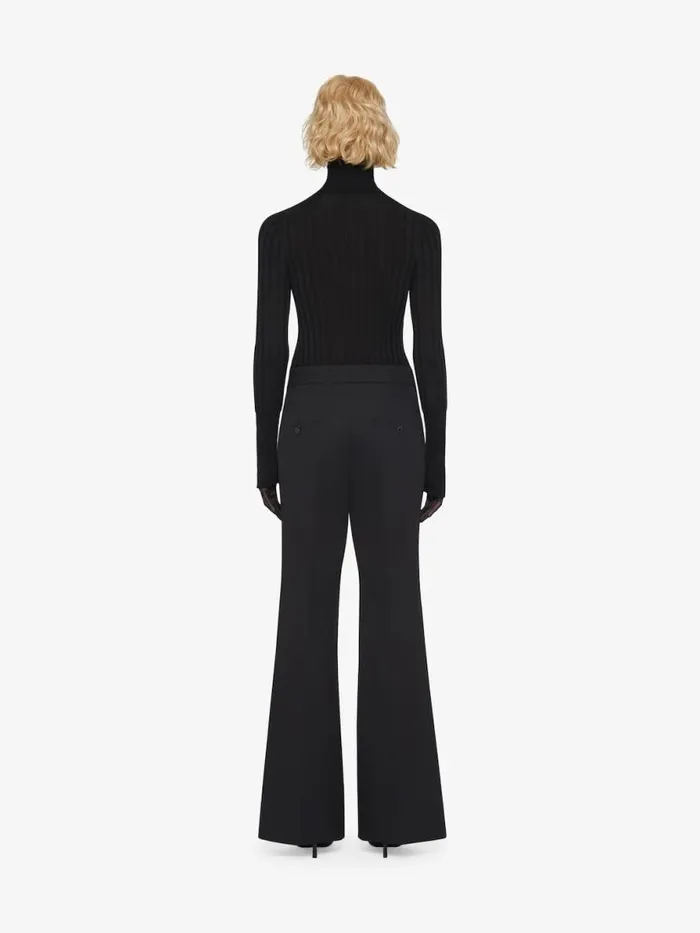 Women Pants and Shorts Givenchy Flare Tailored Pants In Tricotine Wool And Mohair Black