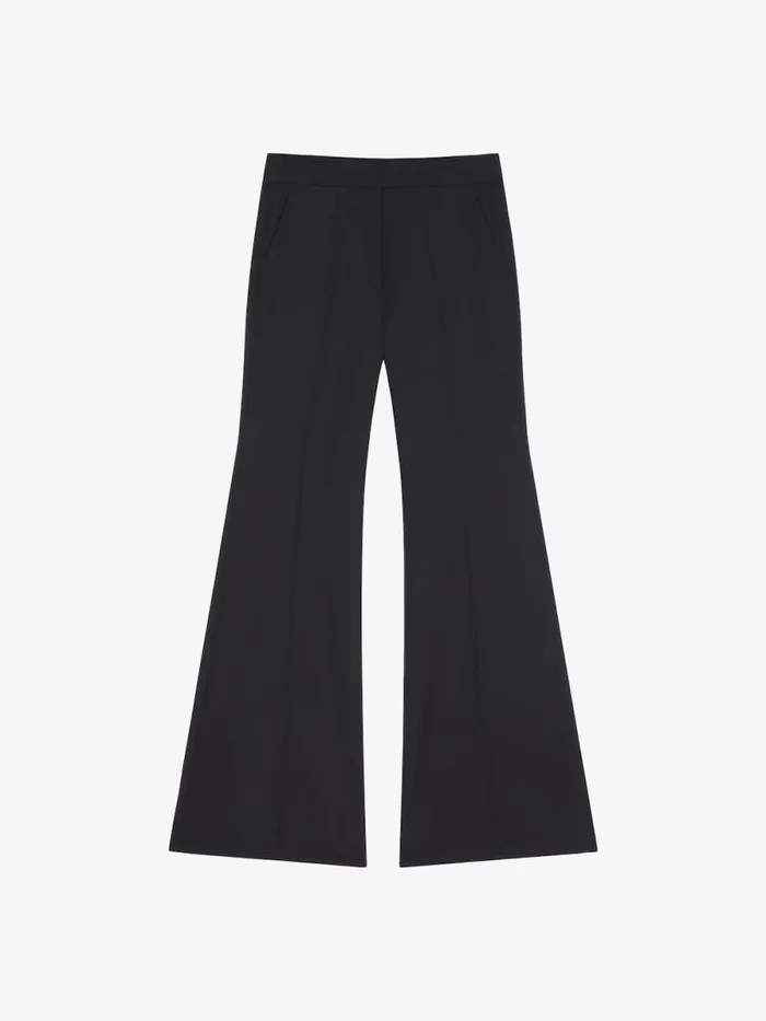 Women Pants and Shorts Givenchy Flare Tailored Pants In Tricotine Wool And Mohair Black