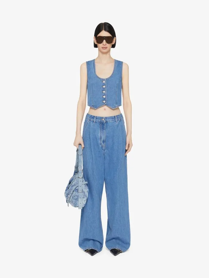 Women Pants and Shorts Givenchy Oversized Jeans In Denim Deep Blue