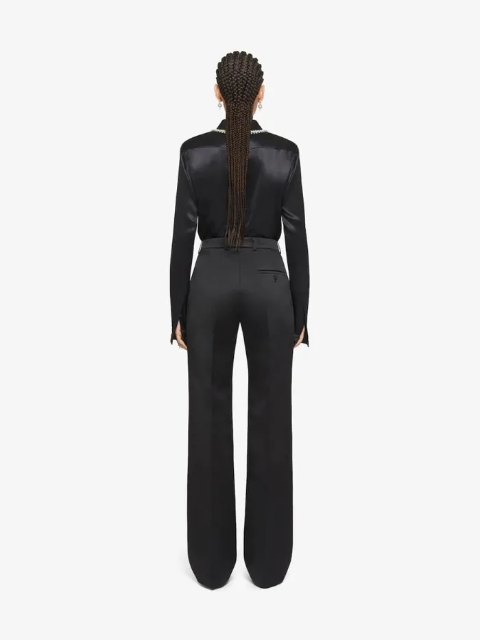 Women Pants and Shorts Givenchy Tailored Pants In Satin Black