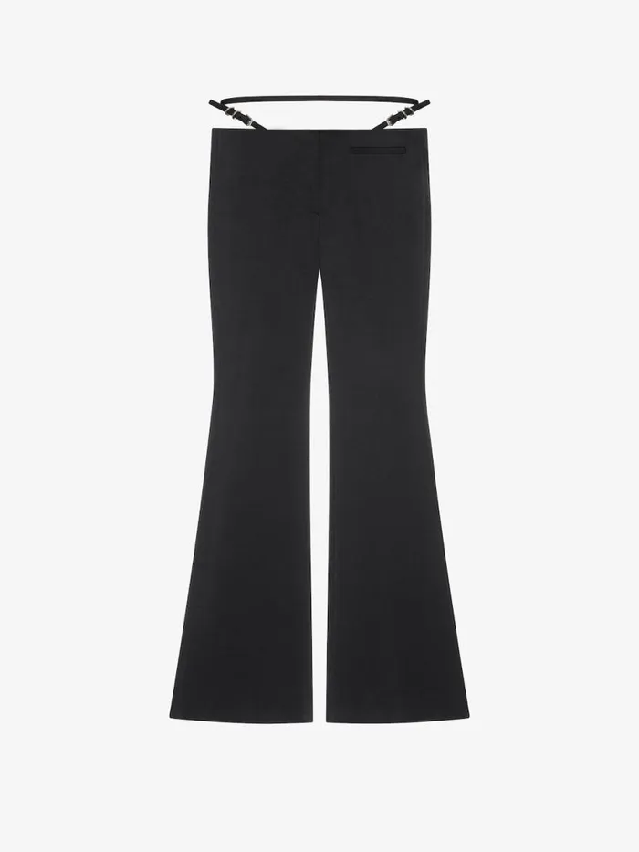 Women Pants and Shorts Givenchy Voyou Flare Tailored Pants In Punto Milano Black