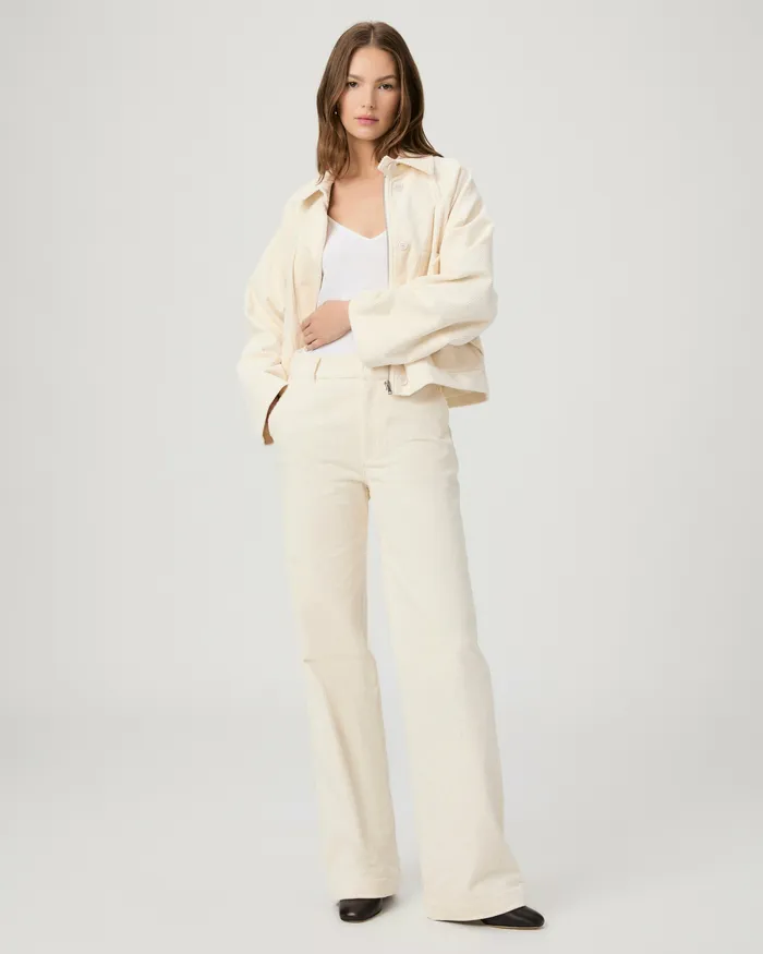 Women Pants PAIGE Danielle Trouser 8211 Ivory Corduroy