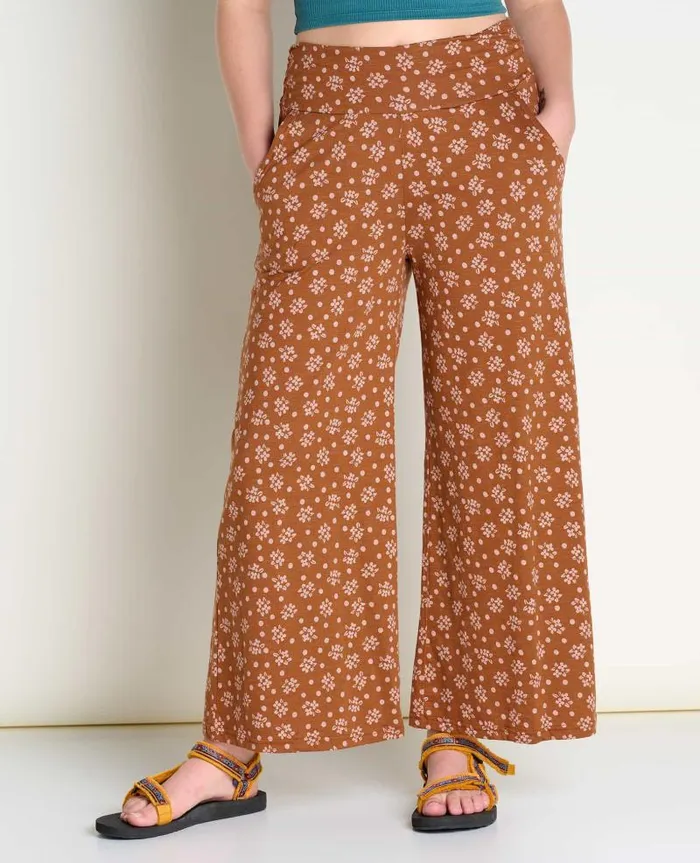 Women Pants Toad and Co Chaka Wide Leg Pant Fawn Polka Dot Print