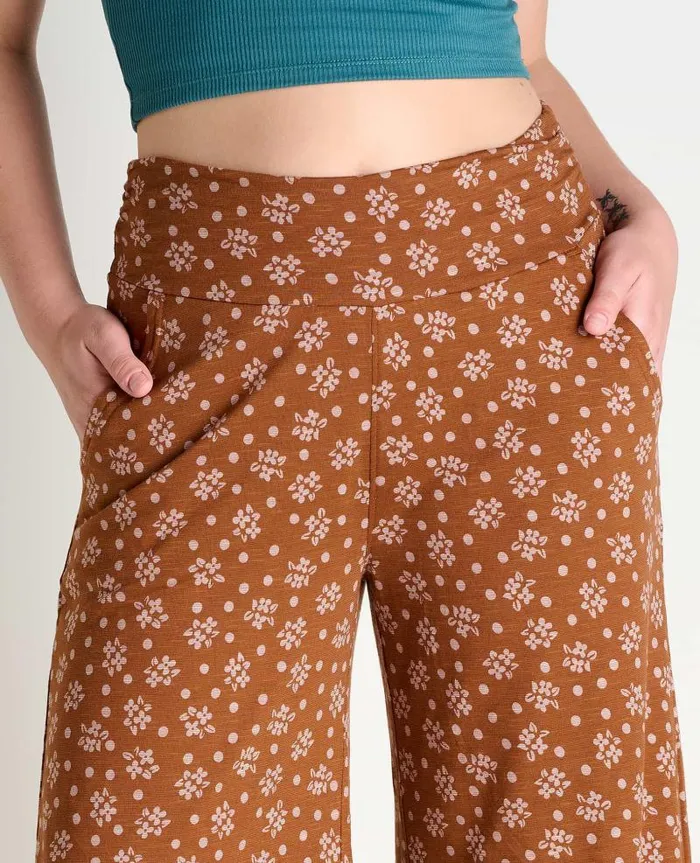 Women Pants Toad and Co Chaka Wide Leg Pant Fawn Polka Dot Print