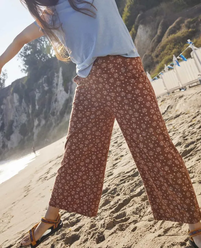 Women Pants Toad and Co Chaka Wide Leg Pant Fawn Polka Dot Print