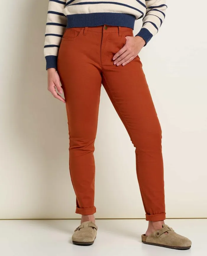 Women Pants Toad and Co Earthworks 5 Pocket Skinny Pant Cinnamon